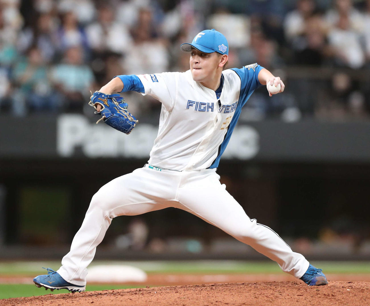 日本ハム対ソフトバンク　9回に登板の河野（撮影・黒川智章）