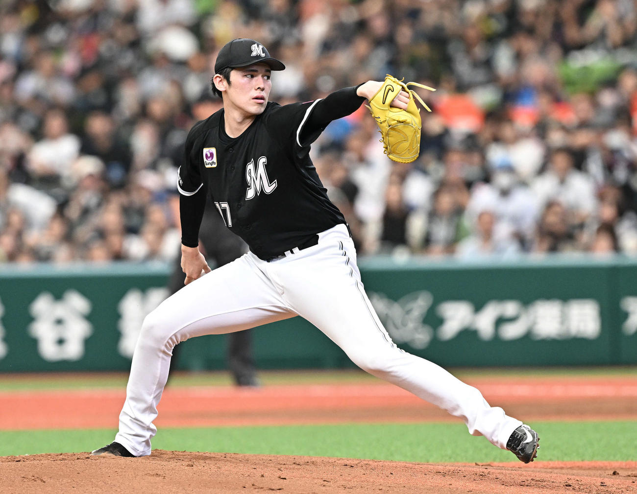 西武対ロッテ　ロッテ先発の佐々木朗（撮影・滝沢徹郎）