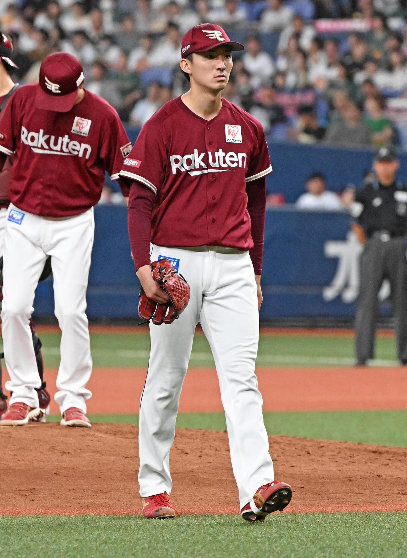 オリックス対楽天　6回途中3失点で降板する荘司（撮影・石井愛子）