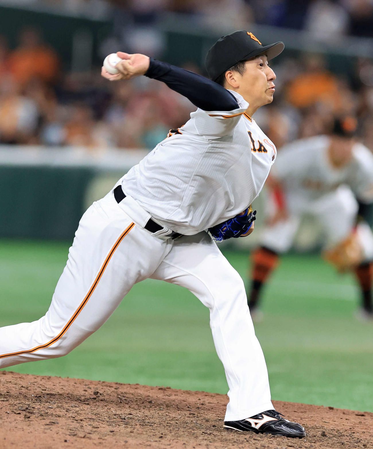 巨人対ヤクルト　9回表ヤクルトの攻撃で登板する大勢（撮影・浅見桂子）