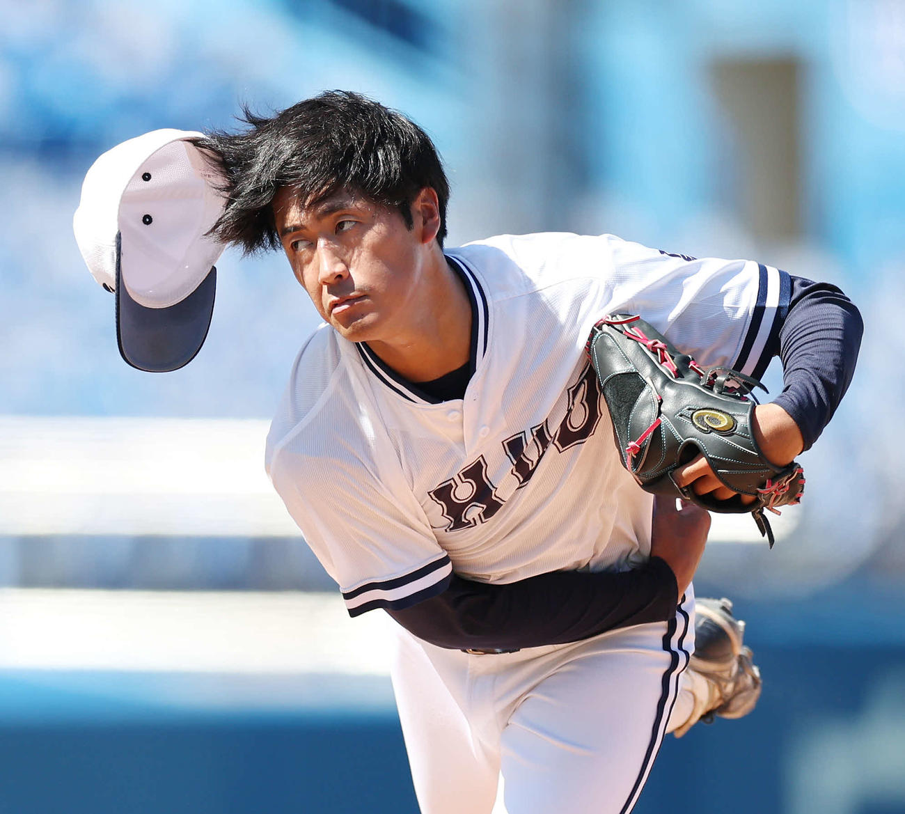 亜大対中大　中大先発の西舘（撮影・宮地輝）