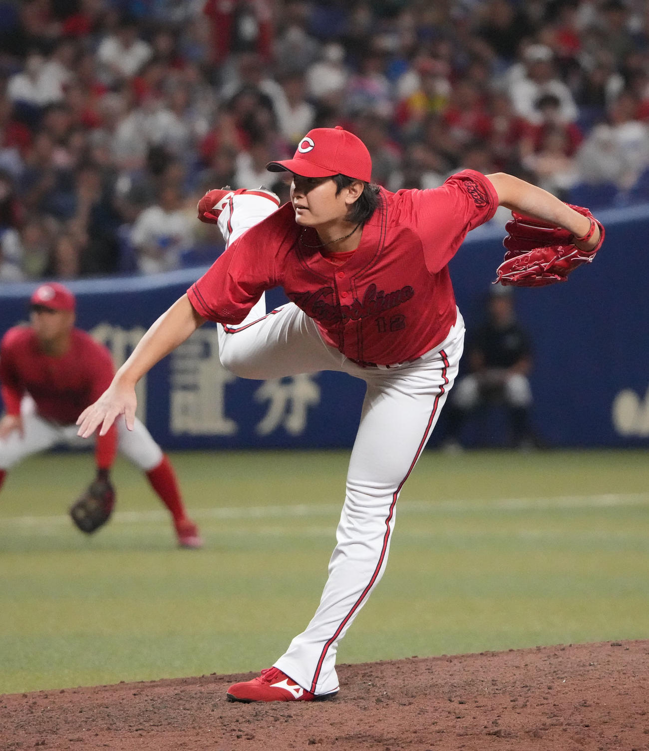 中日対広島　10回表、広島7番手で登板する大道（撮影・森本幸一）