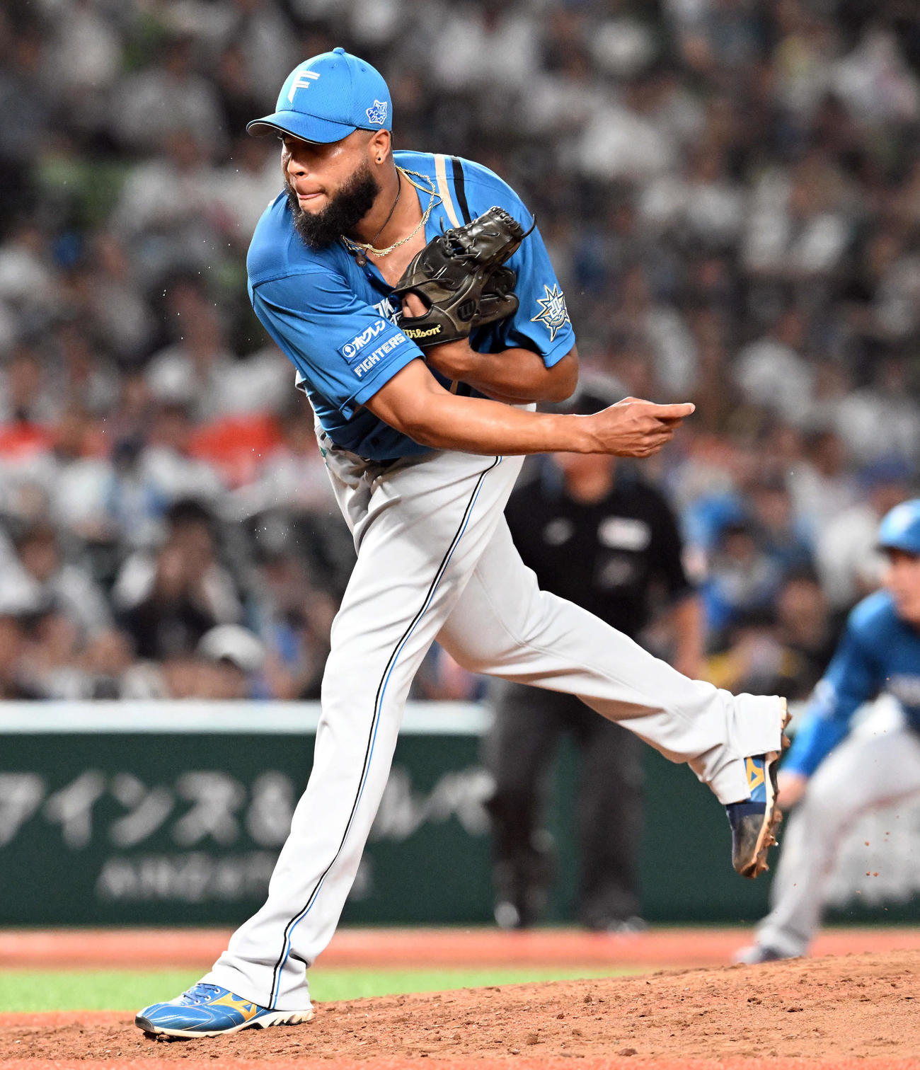 西武対日本ハム　6回からマウンドに上がった日本ハムのロドリゲス（撮影・たえ見朱実）
