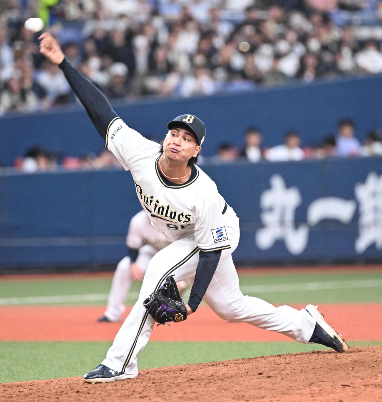 オリックス対ロッテ　8回に登板するオリックス宇田川（撮影・和賀正仁）
