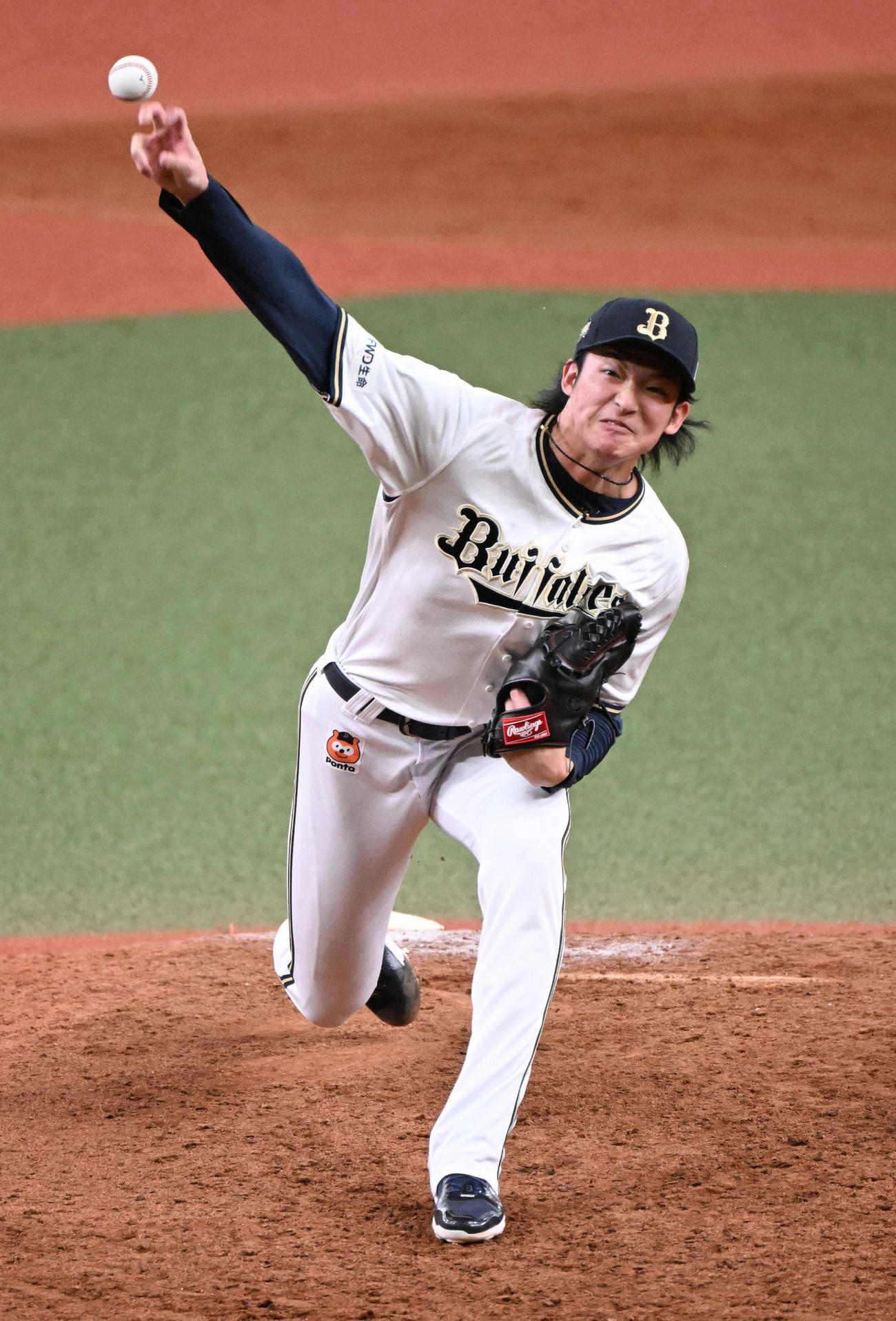 オリックス対ロッテ　力投する山崎颯（撮影・石井愛子）