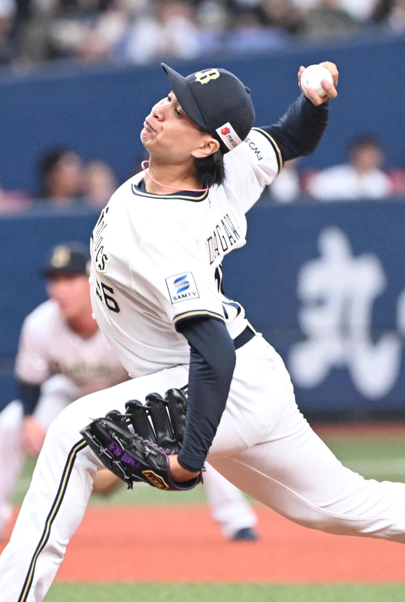 オリックス対ロッテ　8回に登板するオリックス宇田川（撮影・和賀正仁）