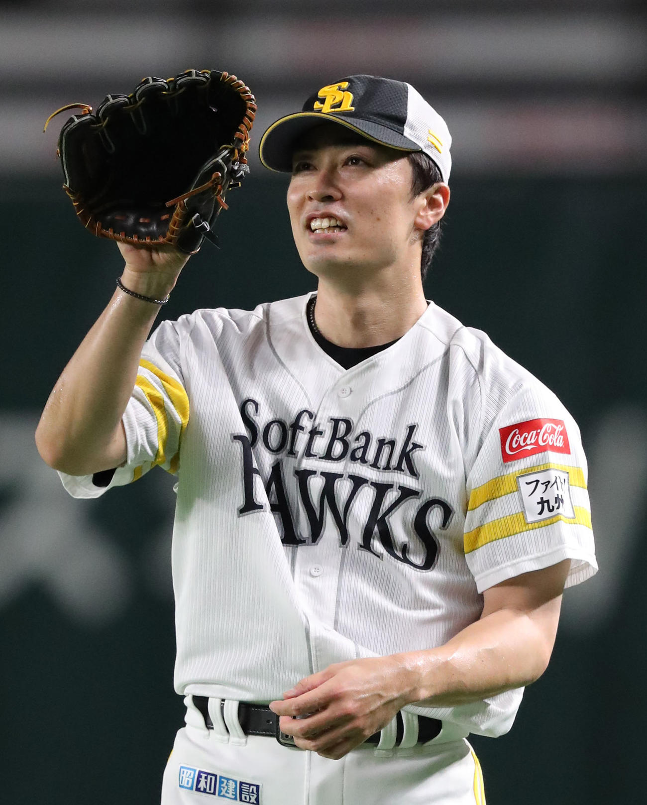 キャッチボールで調整する和田（撮影・梅根麻紀）