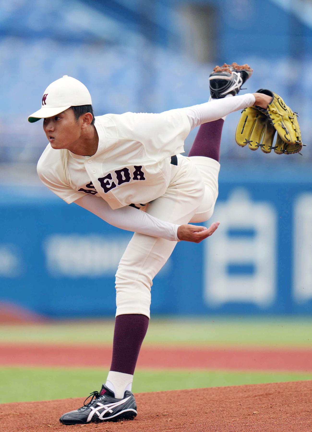 明大対早大　早大先発の加藤（撮影・狩俣裕三）