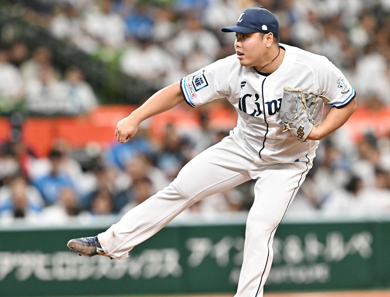 西武対ロッテ　西武先発の平良（撮影・滝沢徹郎）