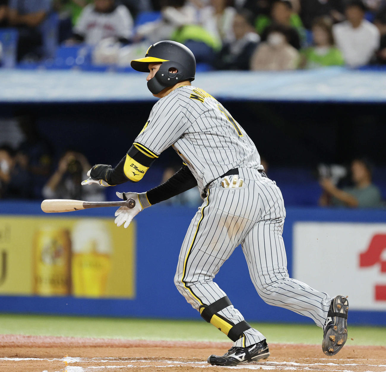 ヤクルト対阪神　6回表阪神無死、森下は左前に安打を放つ（撮影・藤尾明華）