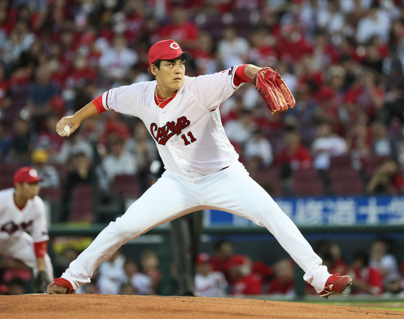 広島対ヤクルト　広島先発の九里（撮影・加藤孝規）