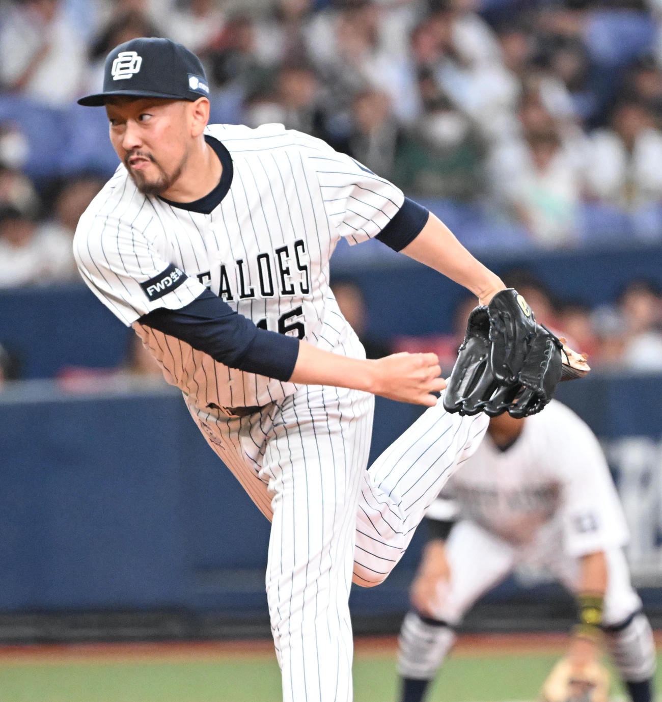 オリックス対西武　9回に登板するオリックス平野佳（撮影・和賀正仁）