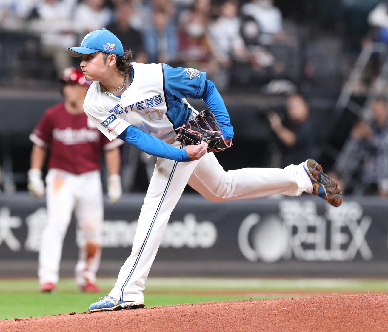 日本ハム対楽天　日本ハム先発の伊藤（撮影・佐藤翔太）