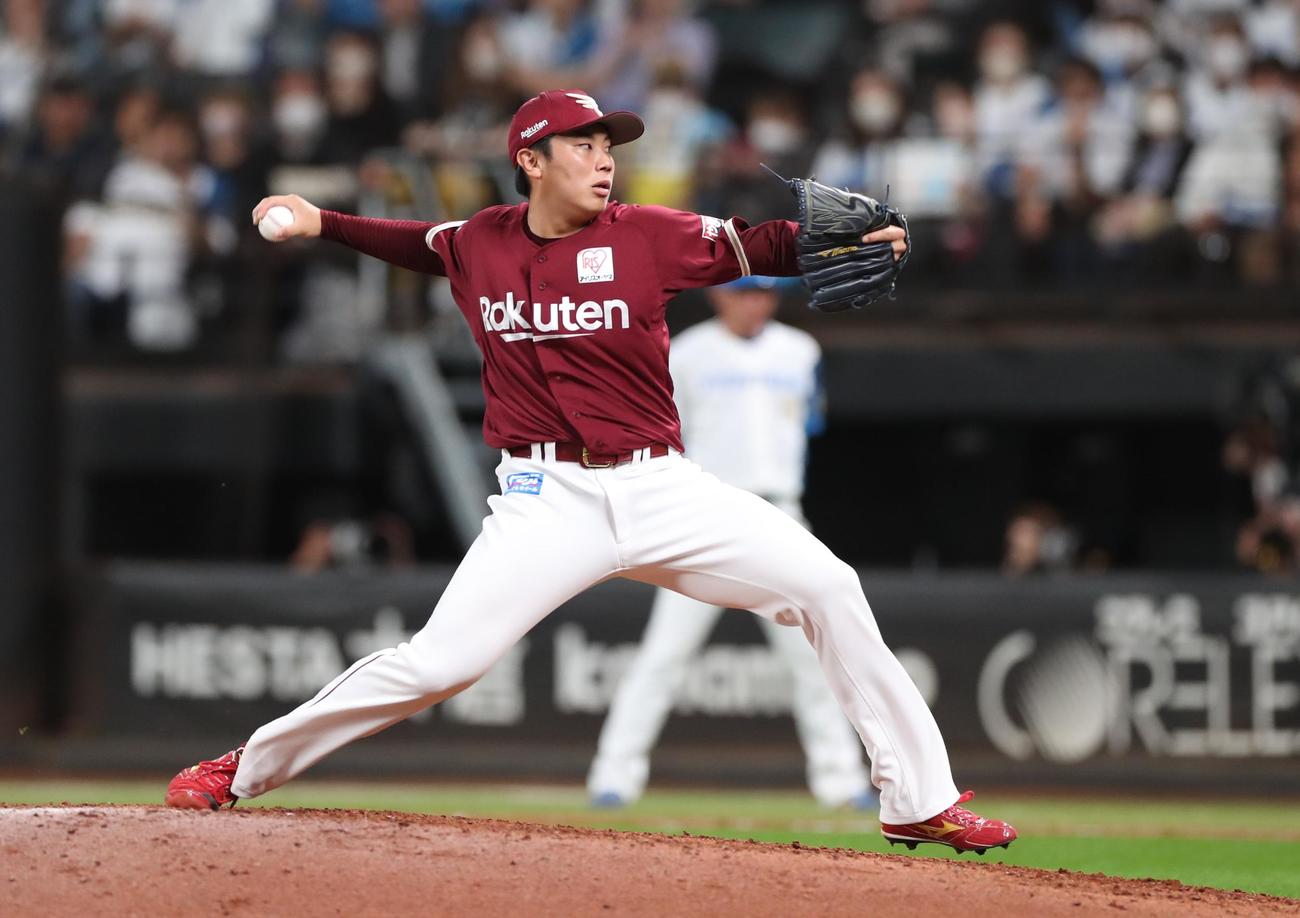 日本ハム対楽天　8回に登板の渡辺翔（撮影・黒川智章）