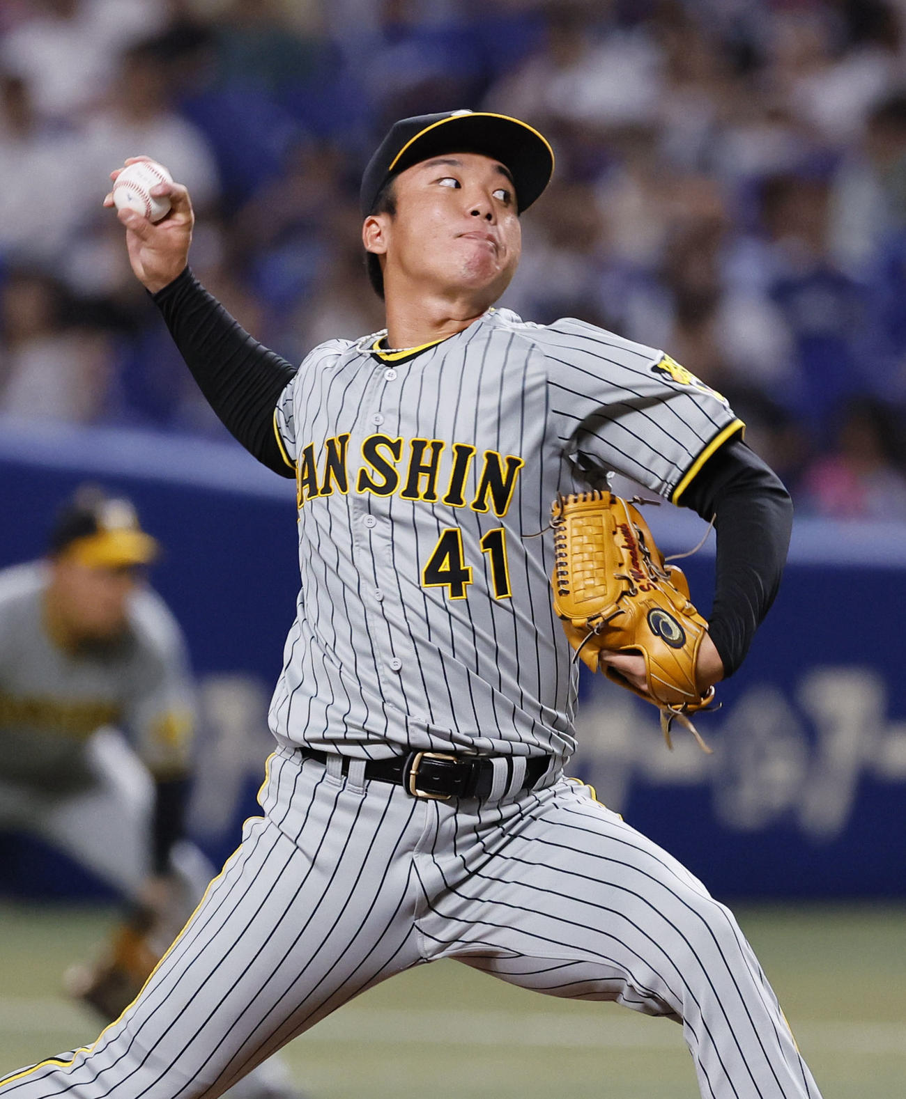 中日対阪神　中日戦に先発した阪神村上（撮影・藤尾明華）