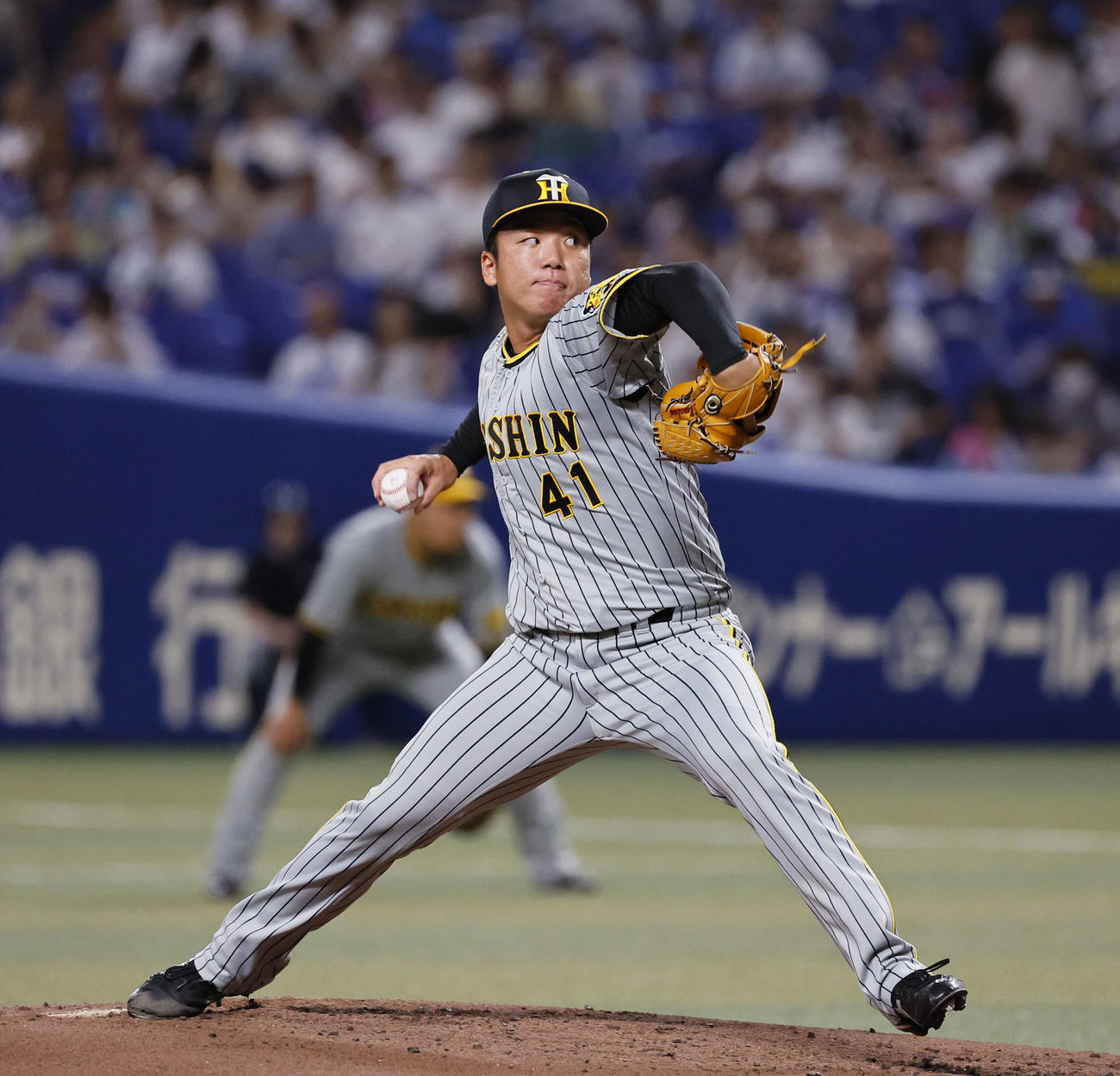 中日対阪神　中日戦に先発した阪神村上（撮影・藤尾明華）