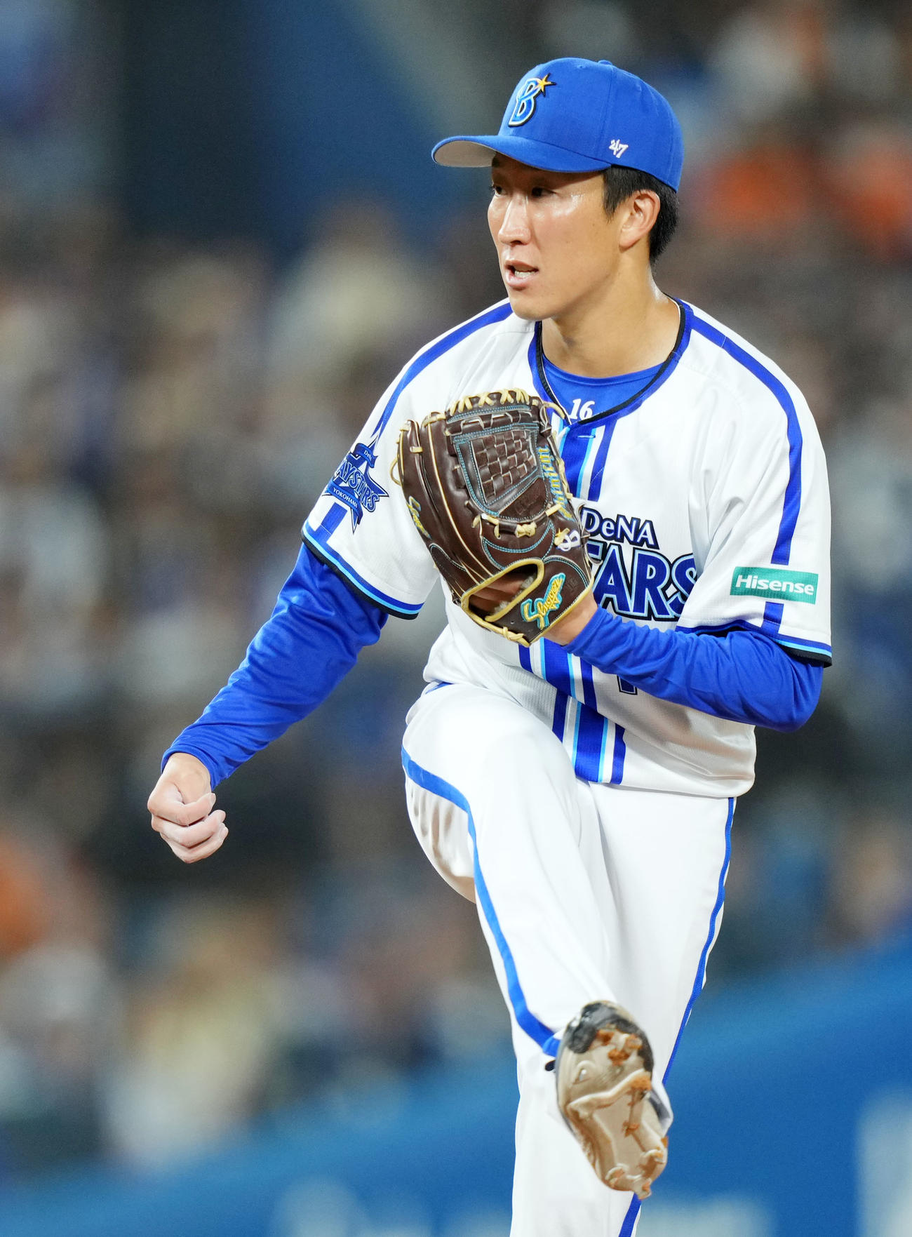 DeNA対巨人　3回表巨人2死、門脇を三振に仕留める大貫（撮影・横山健太）