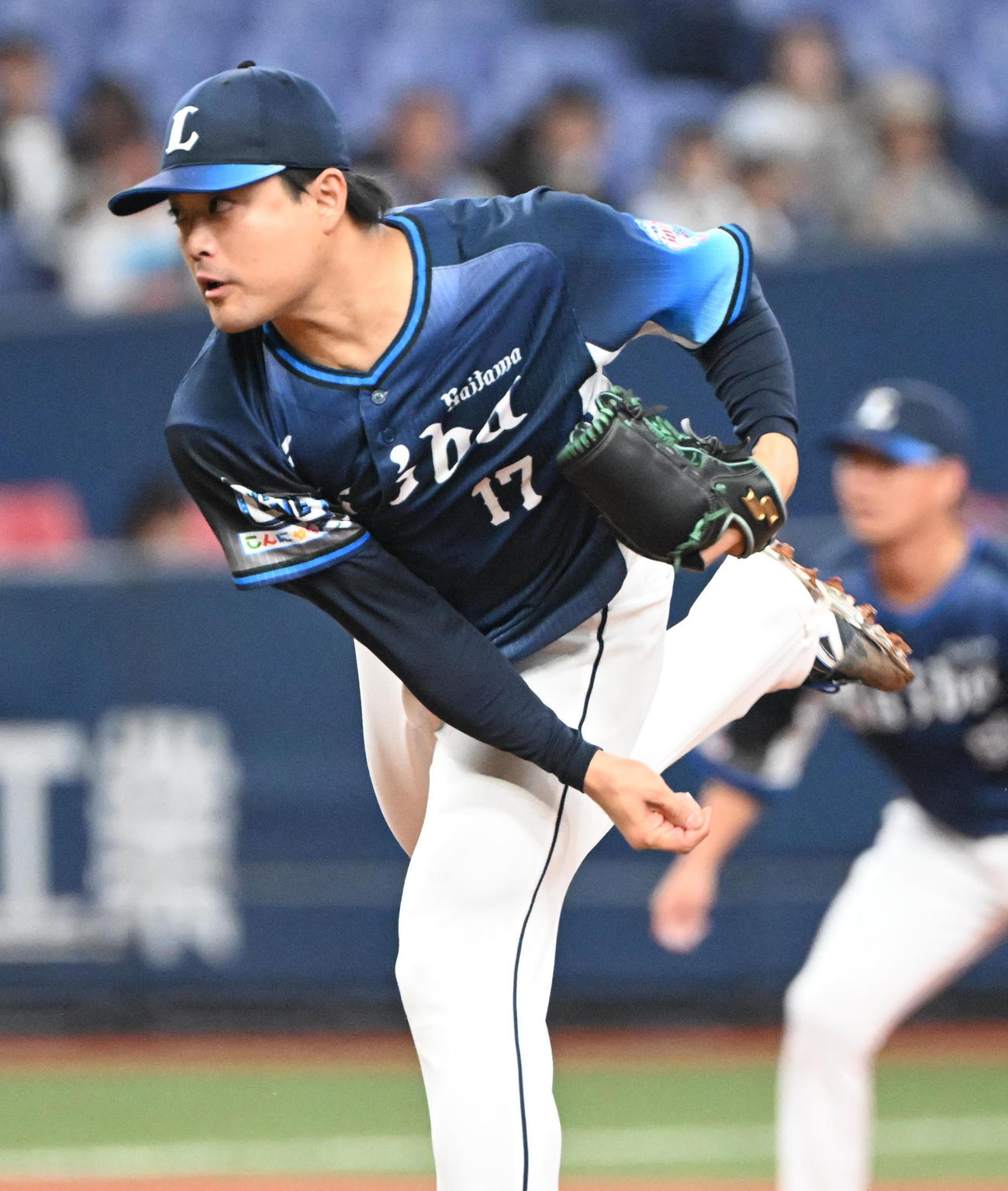 オリックス対西武　先発する西武松本（撮影・和賀正仁）