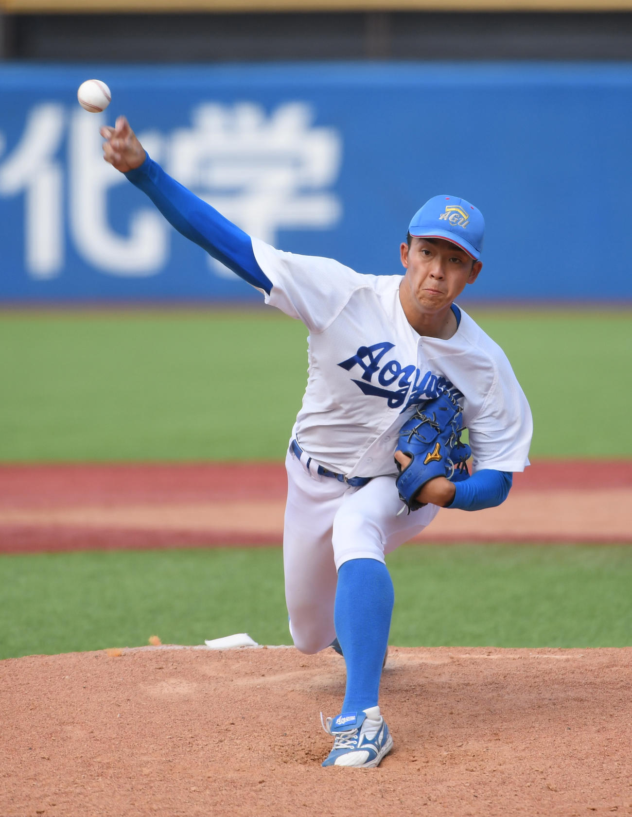 23年9月27日　青学大対東洋大　完封勝利を挙げた青学大・常広（撮影・柴田隆二）