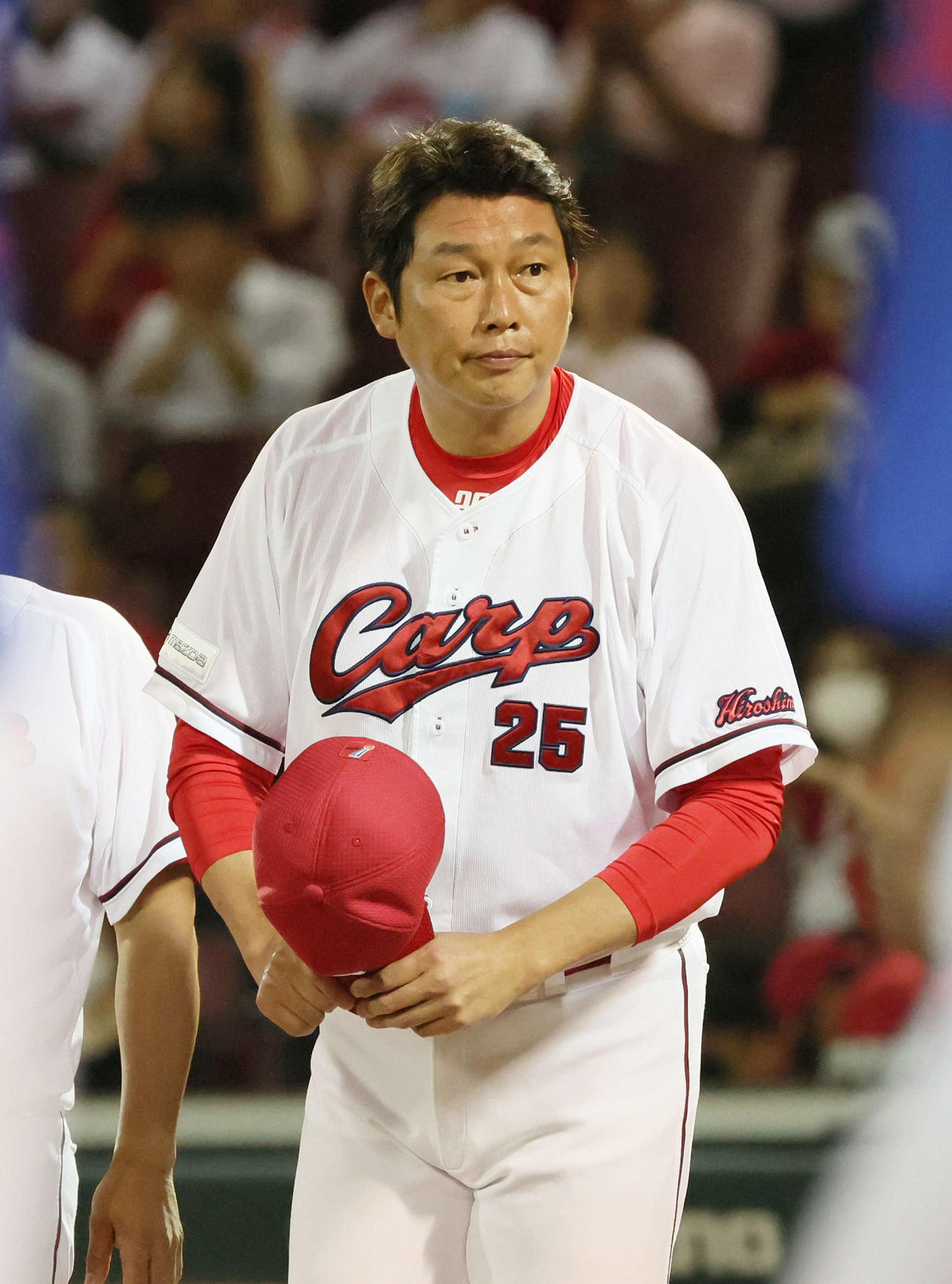 広島対中日　中日に敗れた新井監督（撮影・加藤孝規）