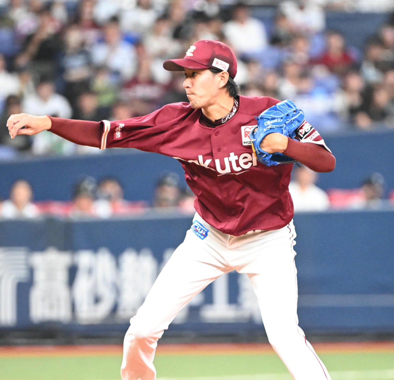 オリックス対楽天　6回無失点で今季9勝目を挙げた楽天岸（撮影・和賀正仁）