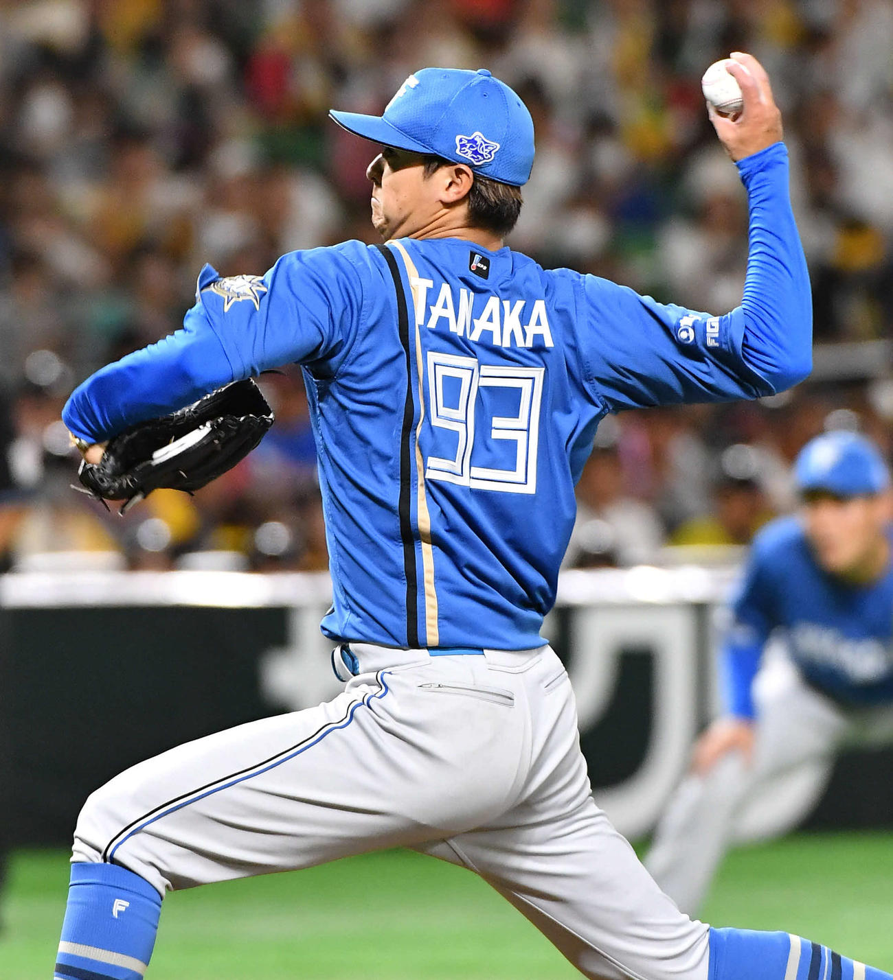ソフトバンク対日本ハム　日本ハム先発の田中瑛（撮影・岩下翔太）