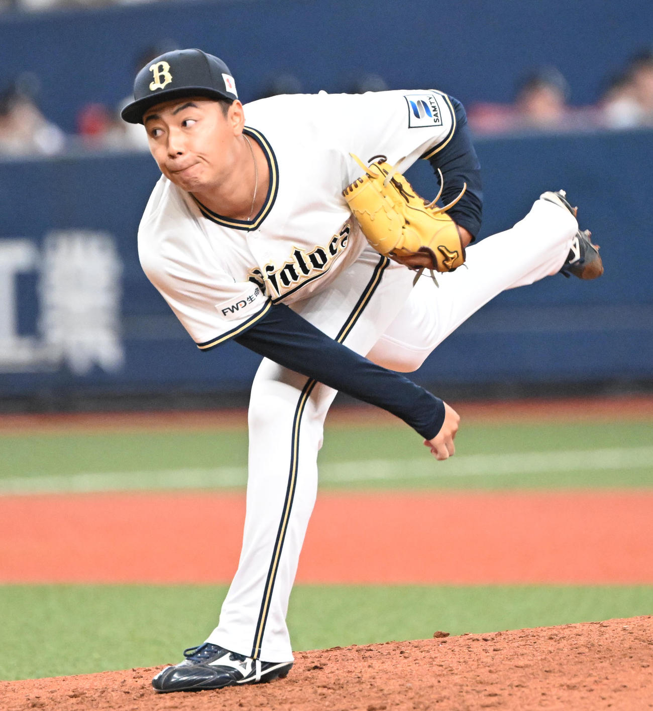 オリックス対楽天　7回に登板するオリックス横山（撮影・和賀正仁）