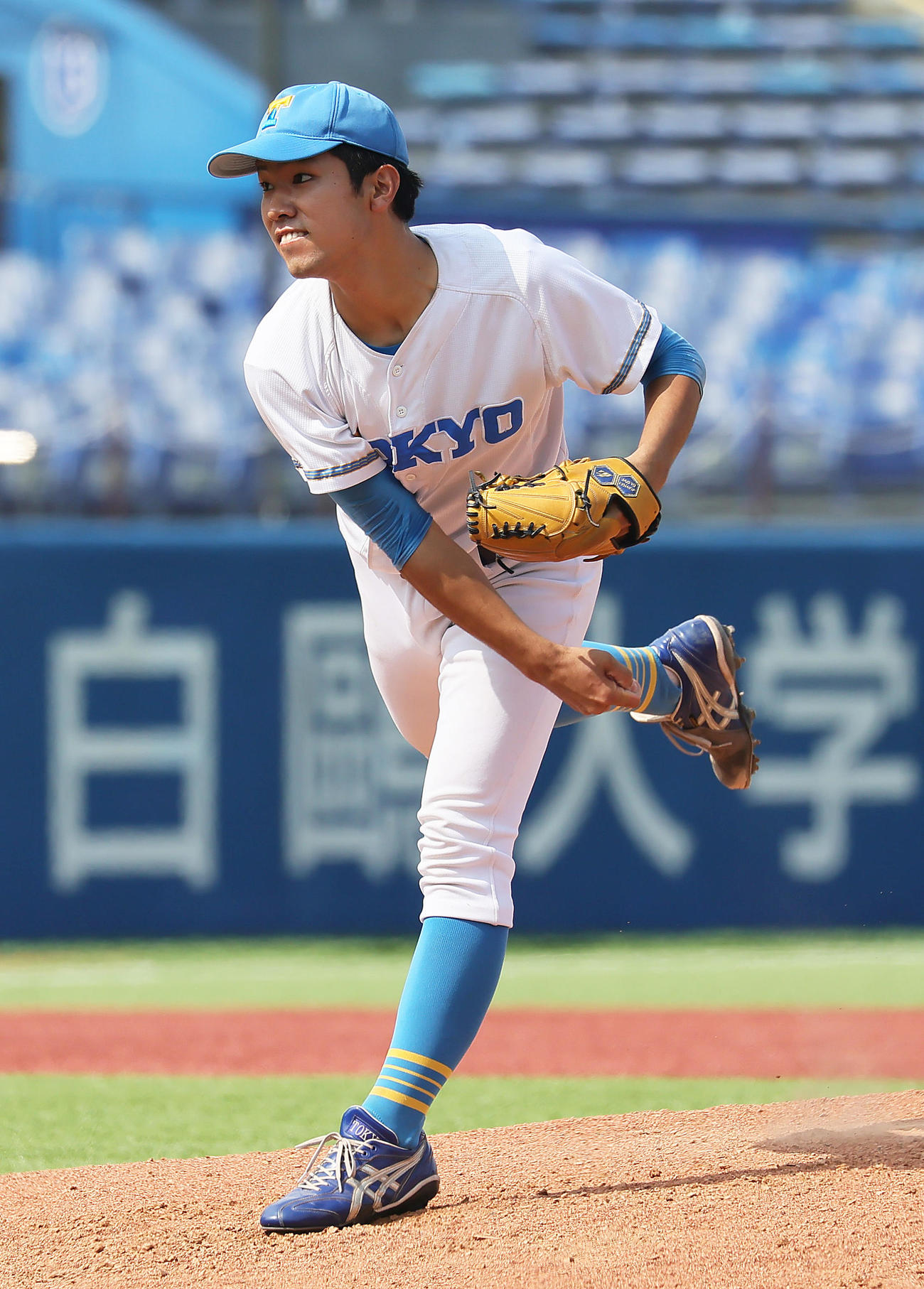 東大対慶大　東大3番手の平田（撮影・足立雅史）