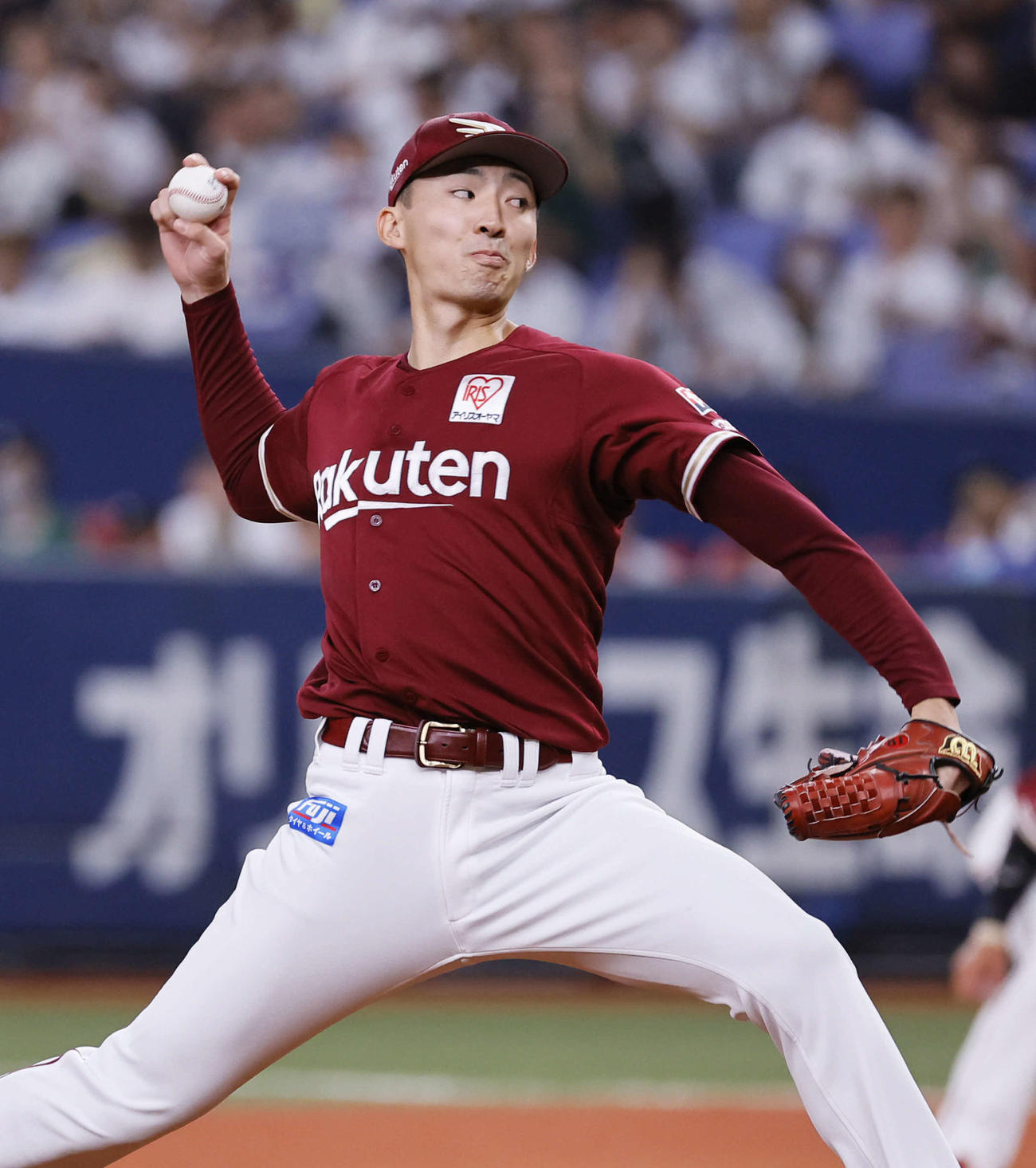 オリックス対楽天　5勝目を挙げた楽天荘司（撮影・藤尾明華）