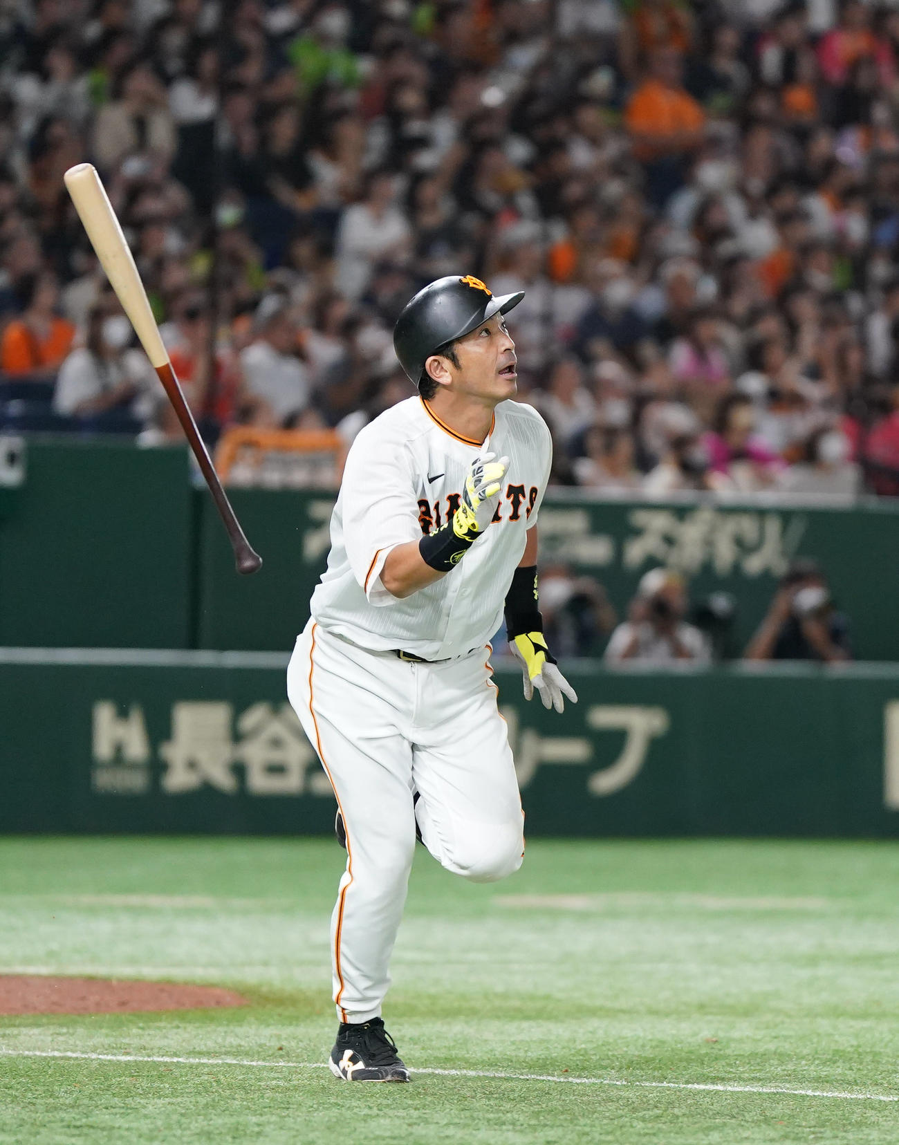 巨人対ヤクルト　5回裏巨人無死、現役最後の打席で左飛に打ち取られる松田（撮影・狩俣裕三）
