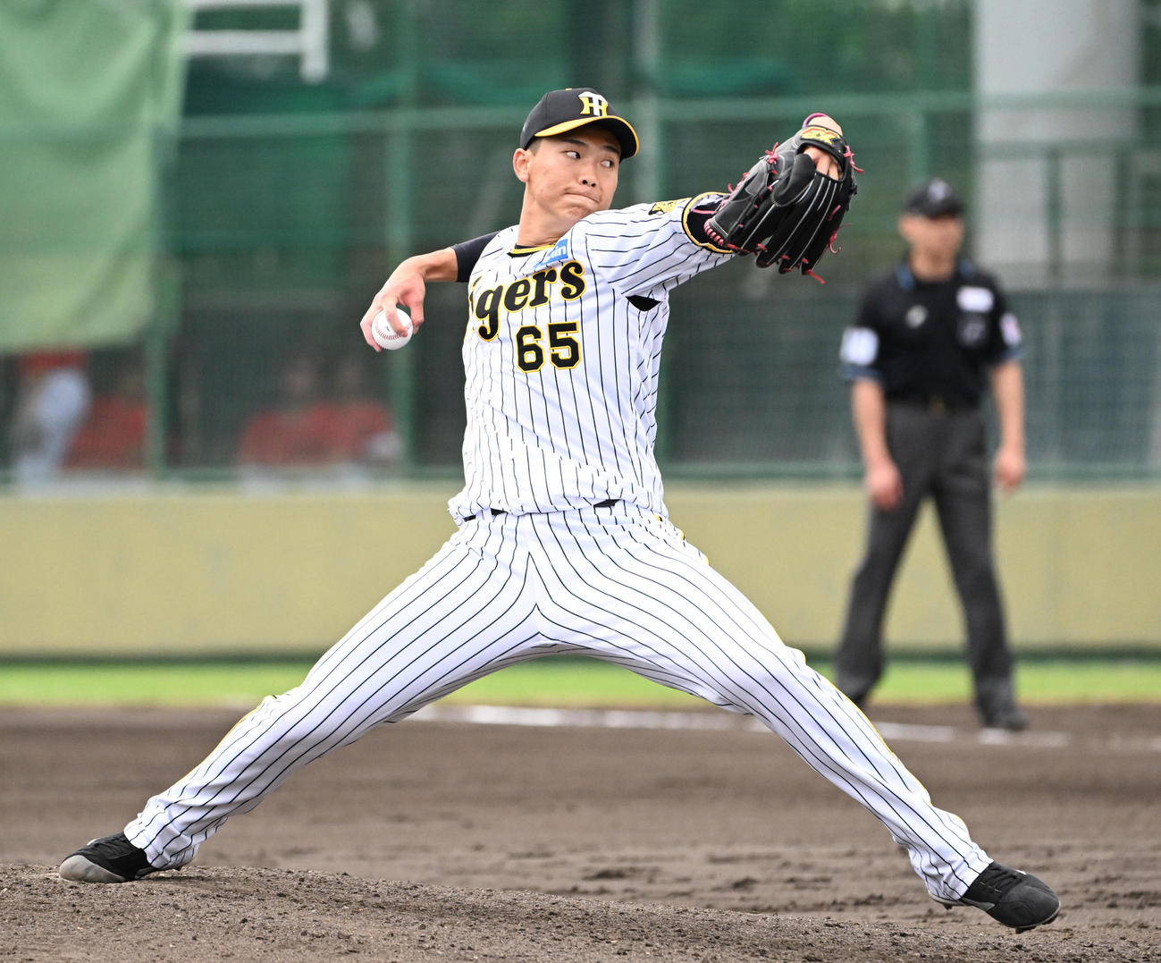 阪神対広島　6回表に2番手で登板した湯浅は打者3人で抑える（撮影・石井愛子）