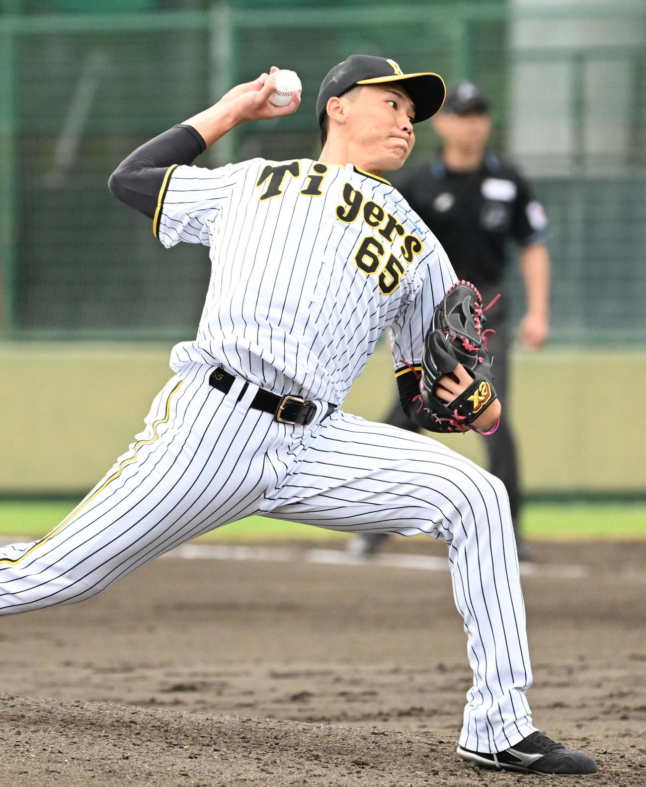 阪神対広島　力投する湯浅（撮影・石井愛子）