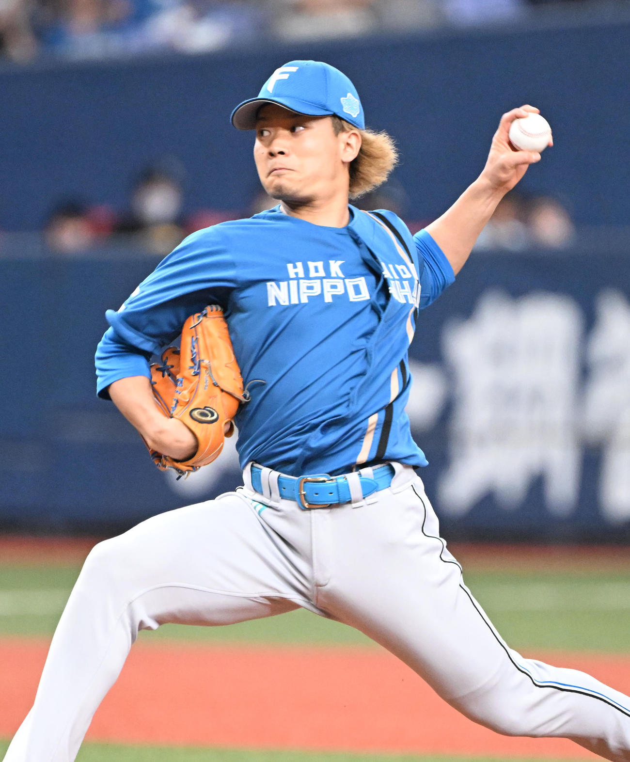 オリックス対日本ハム　8回に登板する日本ハム福田（撮影・和賀正仁）