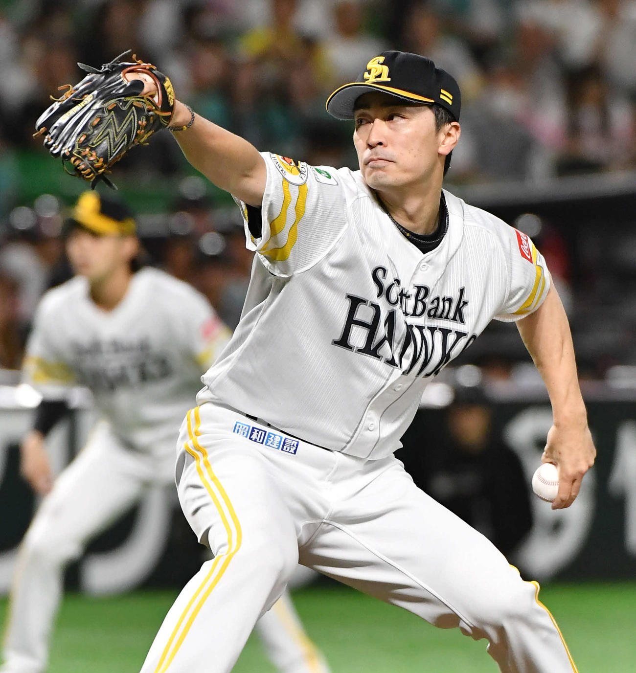 ソフトバンク対楽天　ソフトバンク先発の和田（撮影・岩下翔太）