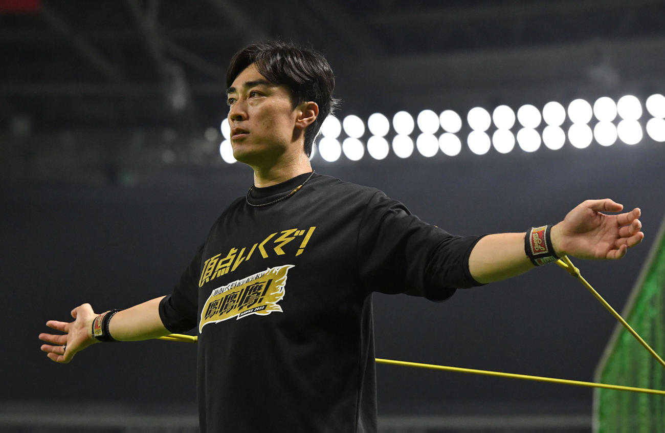 トレーニングを行う和田（撮影・岩下翔太）