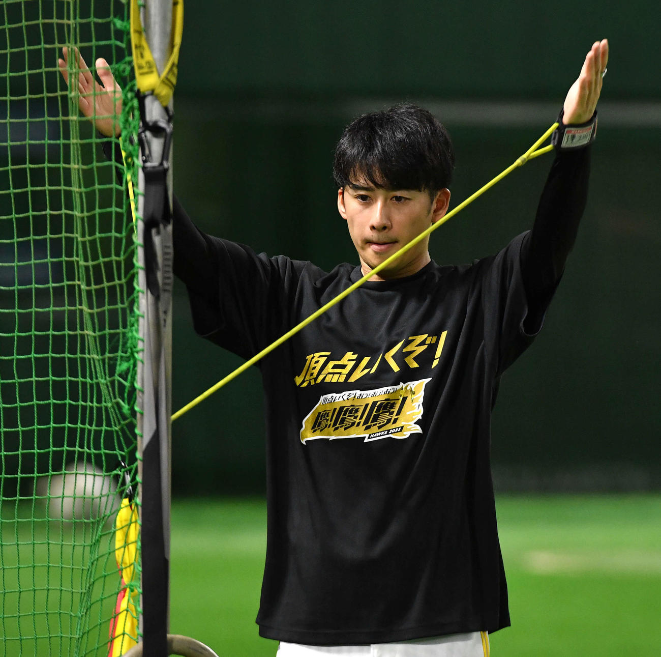 トレーニングを行う板東（撮影・岩下翔太）