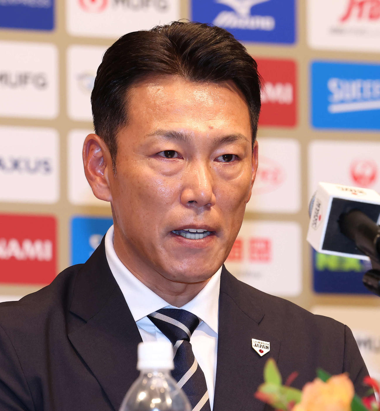 侍ジャパンの監督に就任した井端監督（撮影・丹羽敏通）