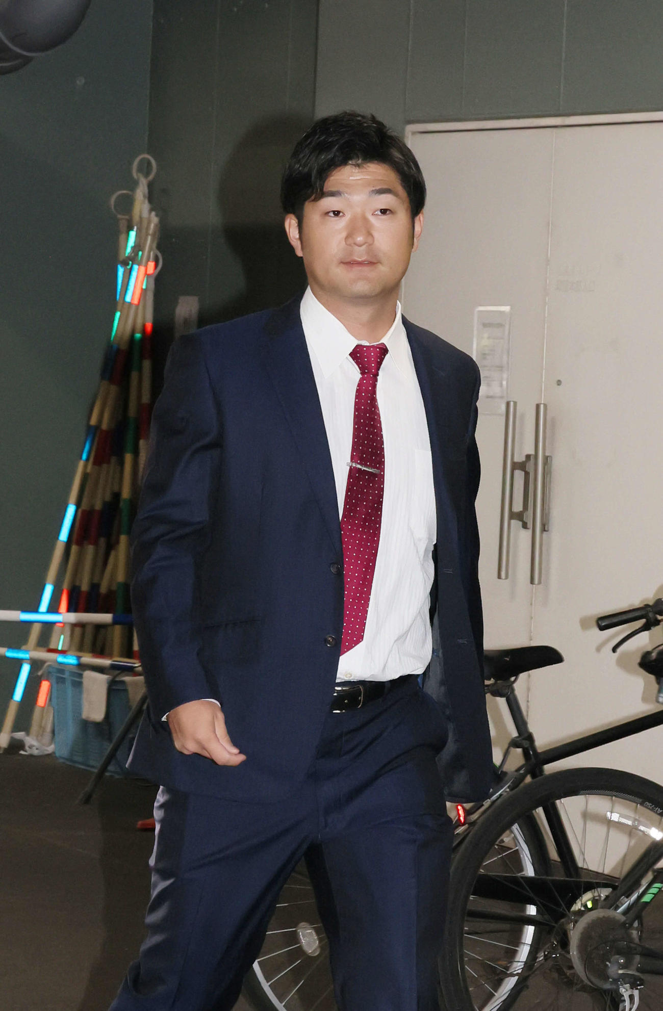戦力外通告を受けた広島岡田（撮影・加藤孝規）