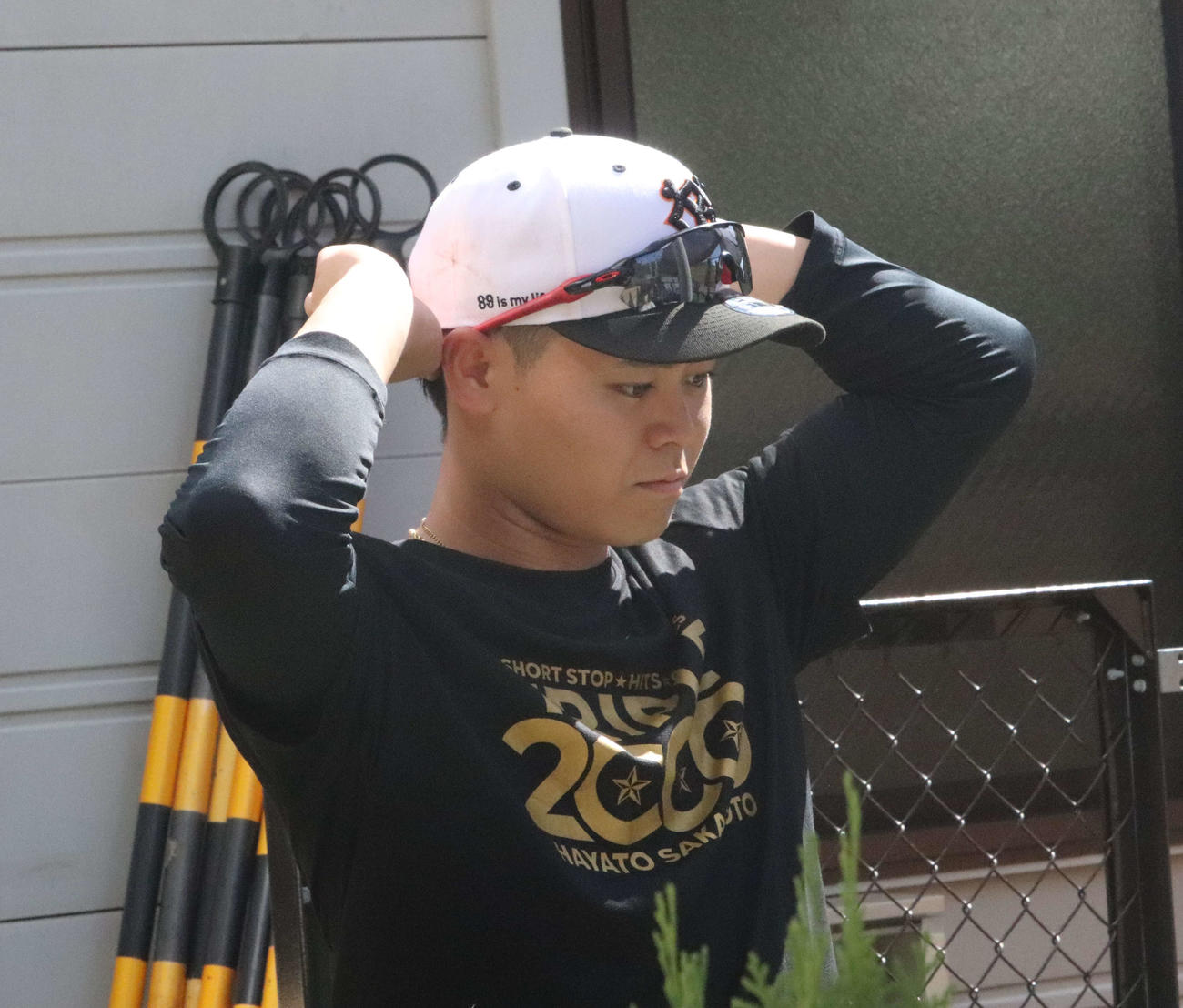 ジャイアンツ球場の3軍練習に参加した巨人中山（撮影・小早川宗一郎）