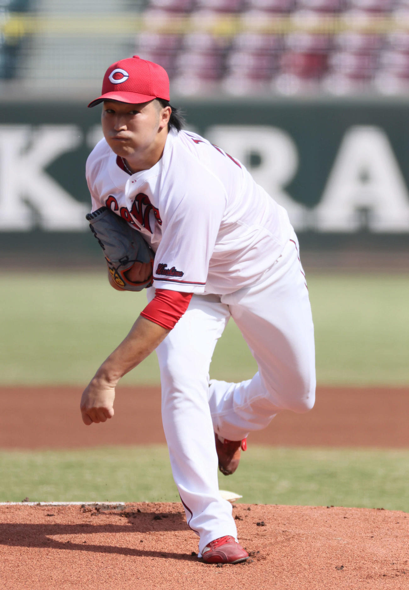 練習試合広島対JFE西日本　広島先発の床田（撮影・加藤孝規）