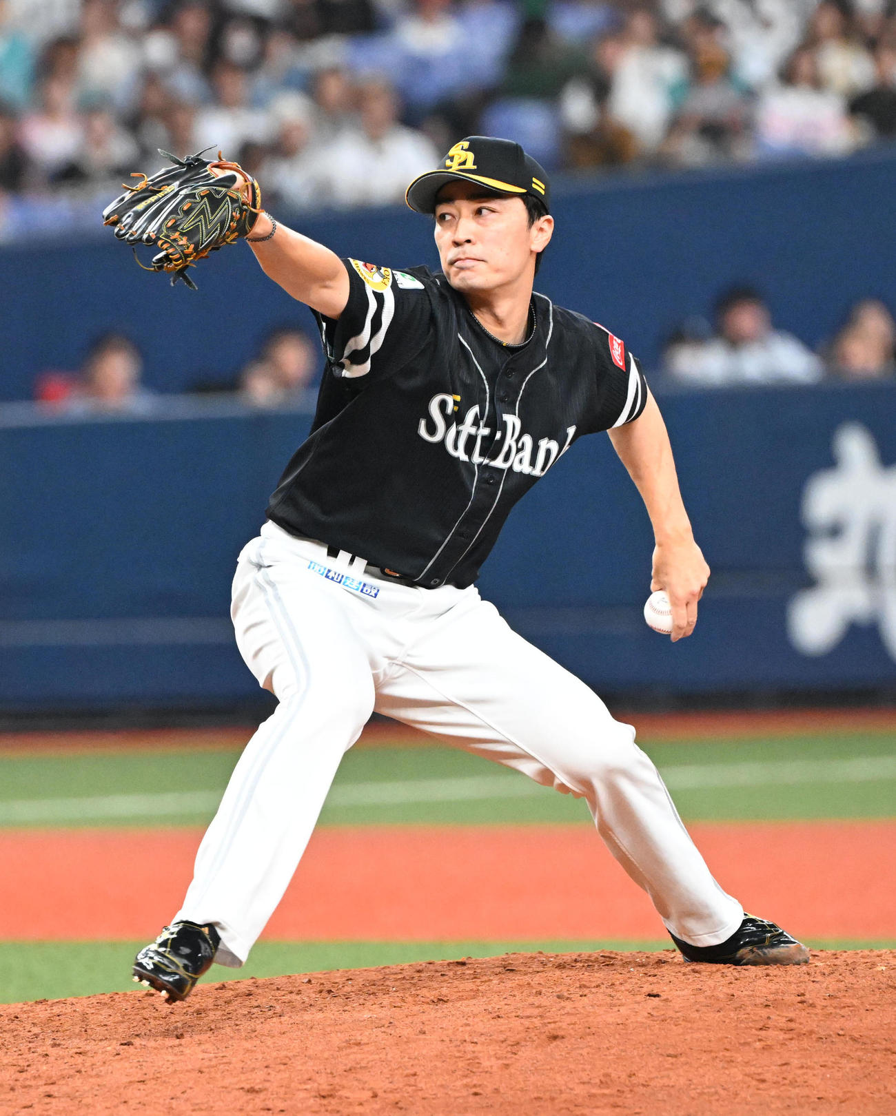 オリックス対ソフトバンク　7回に登板するソフトバンク和田（撮影・和賀正仁）