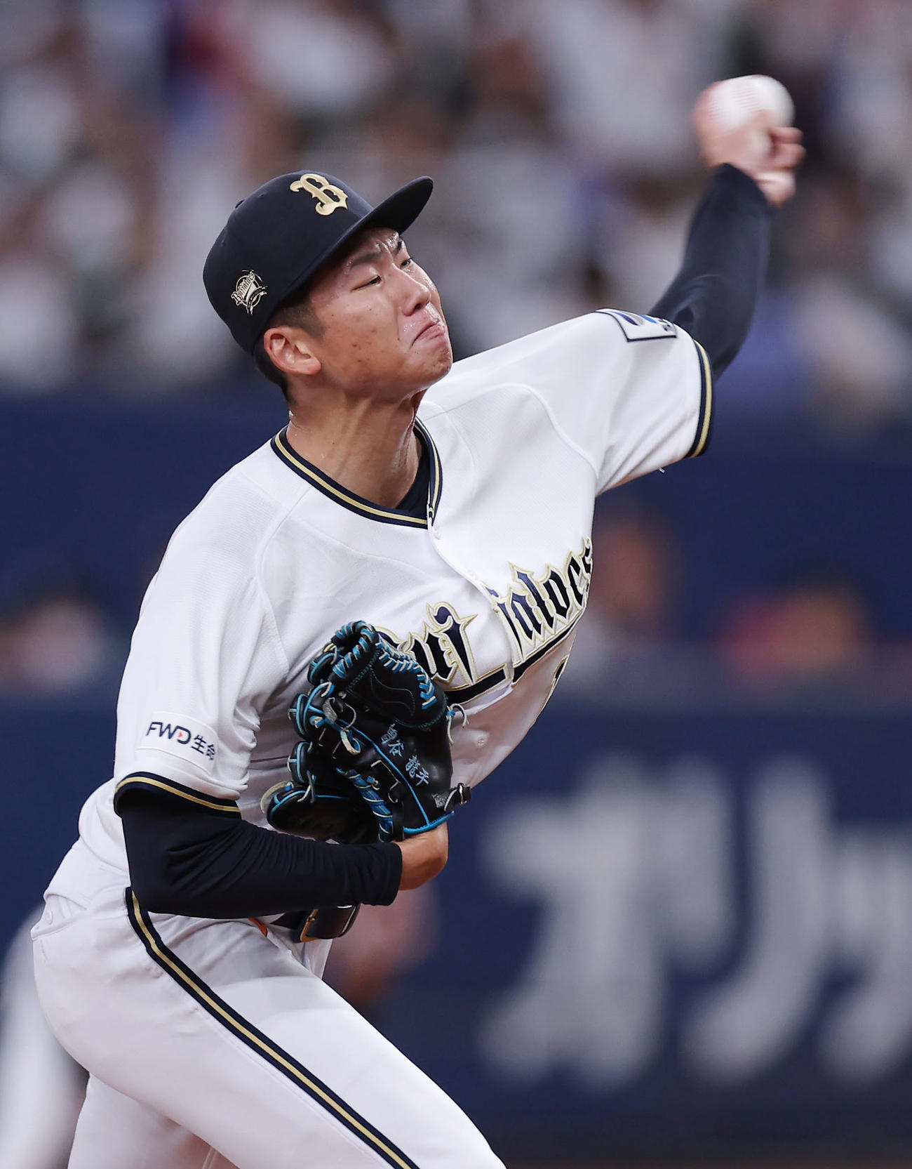 オリックス対ソフトバンク　力投するオリックス先発の曽谷（撮影・前田充）