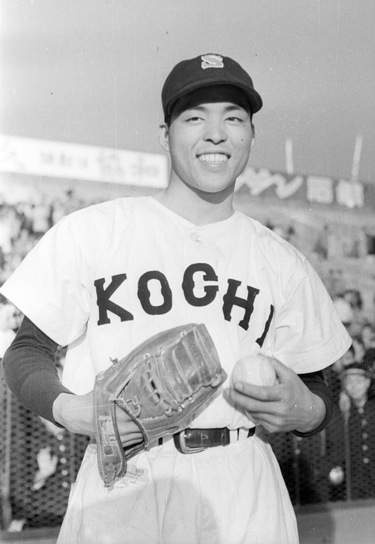 1957年4月、センバツに出場した高知商時代の小松敏宏さん