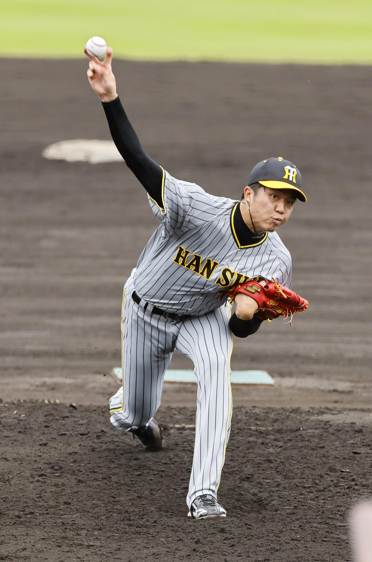 フェニックスリーグ西武対阪神　5回2安打1失点の阪神才木（撮影・藤尾明華）