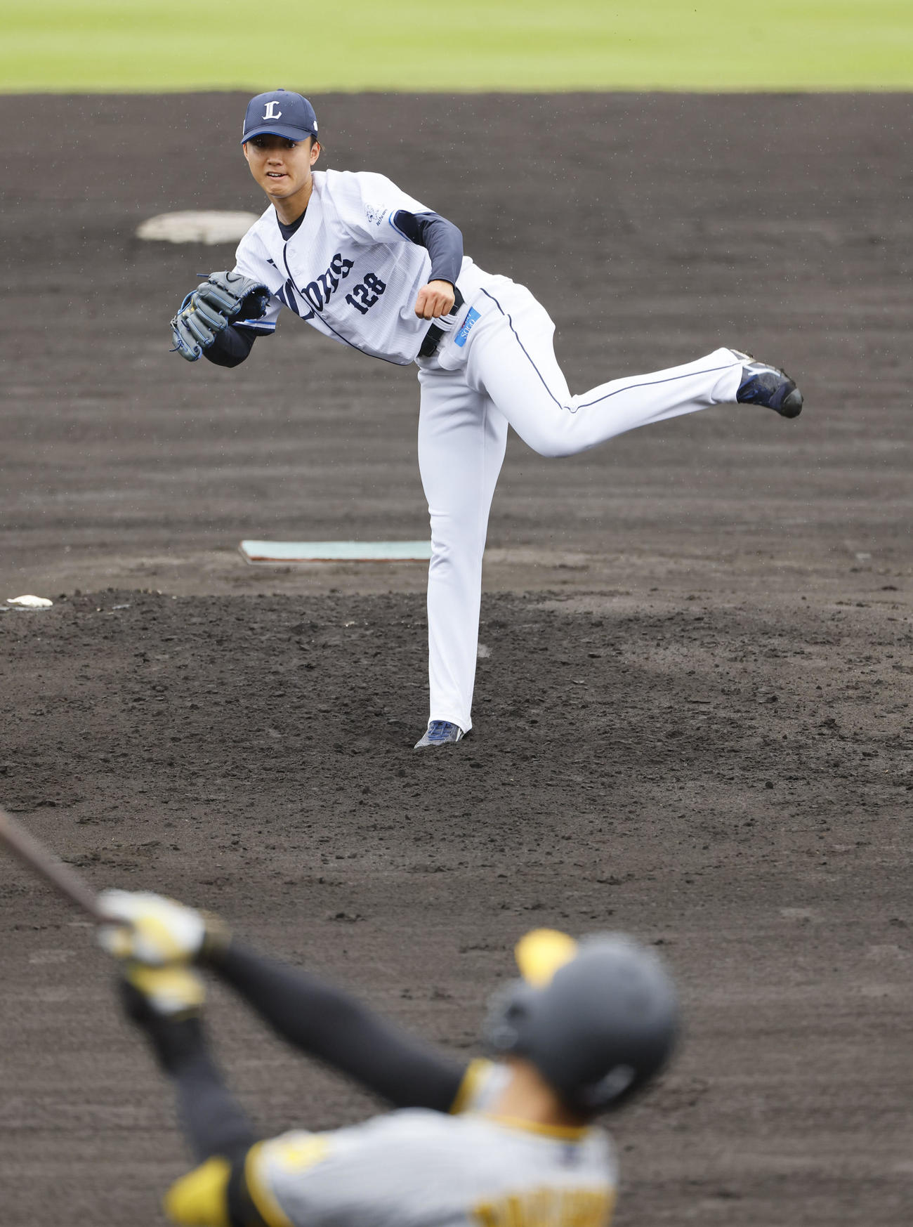 フェニックスリーグ西武対阪神　5回5安打1失点の西武菅井（撮影・藤尾明華）