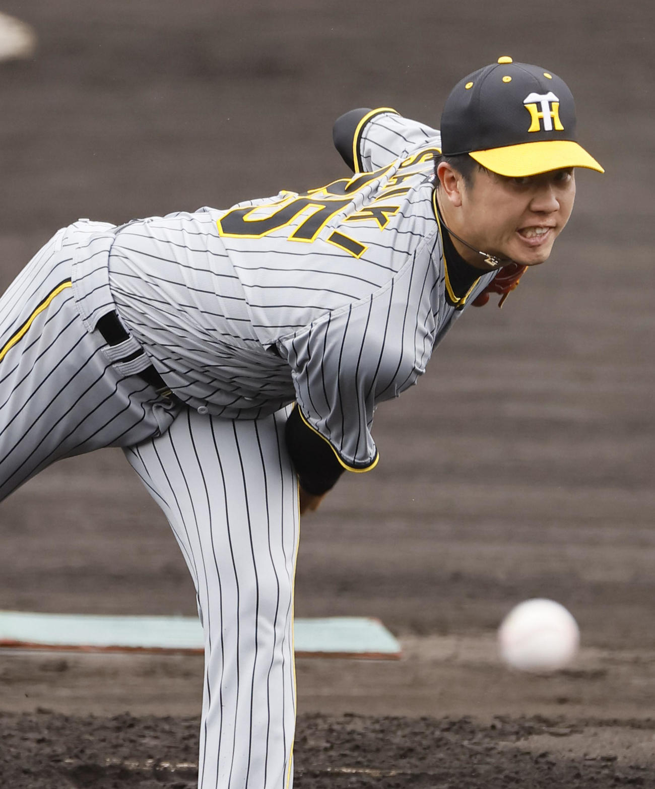フェニックスリーグ西武対阪神　5回2安打1失点の阪神才木（撮影・藤尾明華）
