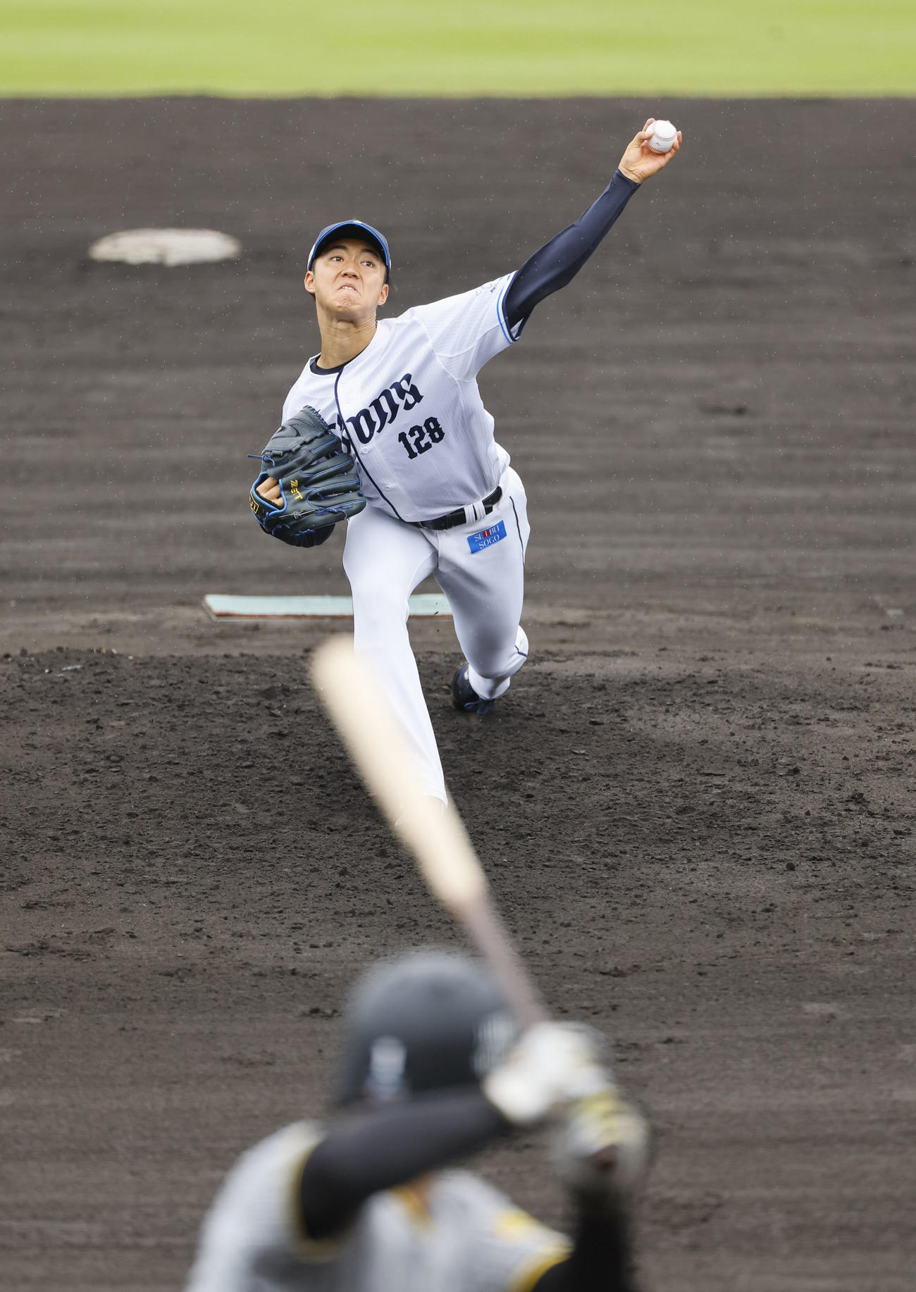 フェニックスリーグ西武対阪神　5回5安打1失点の西武菅井（撮影・藤尾明華）