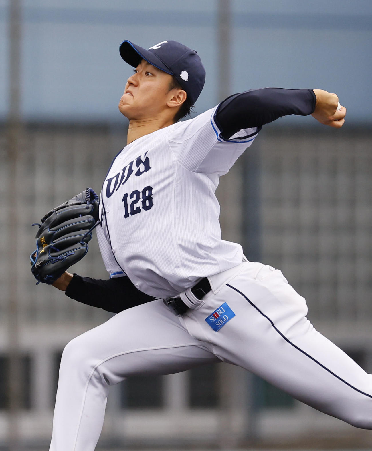 フェニックスリーグ西武対阪神　5回5安打1失点の西武菅井（撮影・藤尾明華）