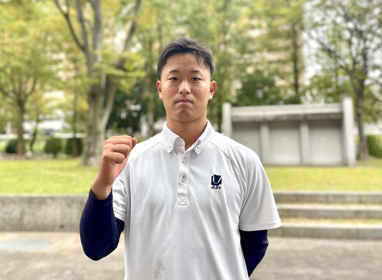 関西6大学野球　大院大対龍谷大　最終節1回戦　大院大の真鍋魁投手（4年＝西条）（撮影・中島麗）