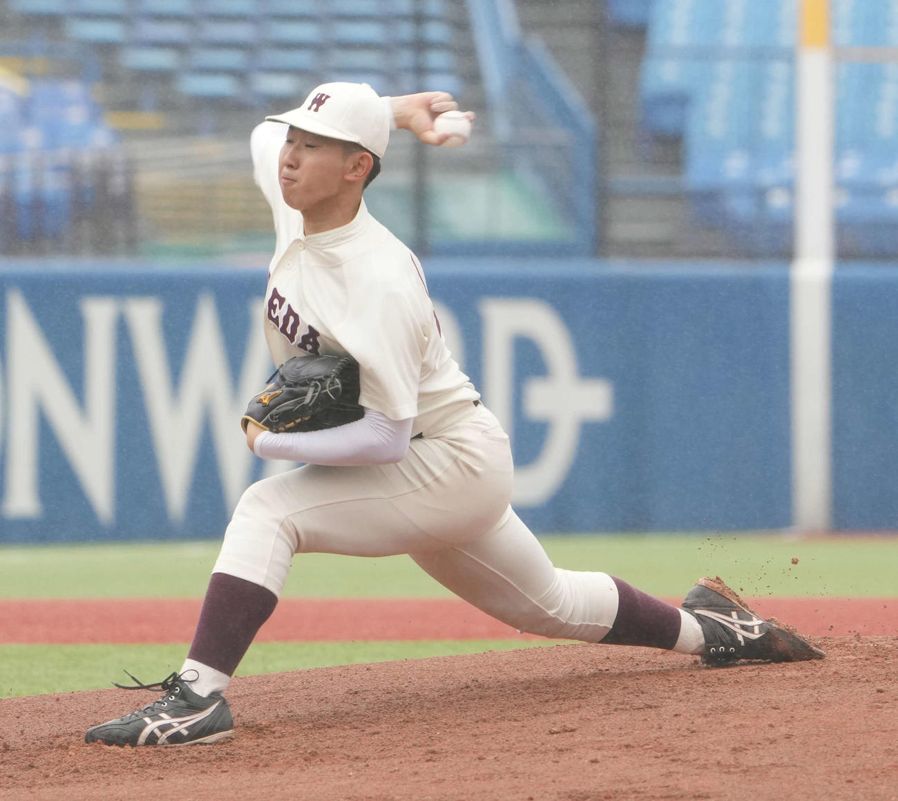 早大対法大　早大先発の伊藤樹（撮影・小沢裕）